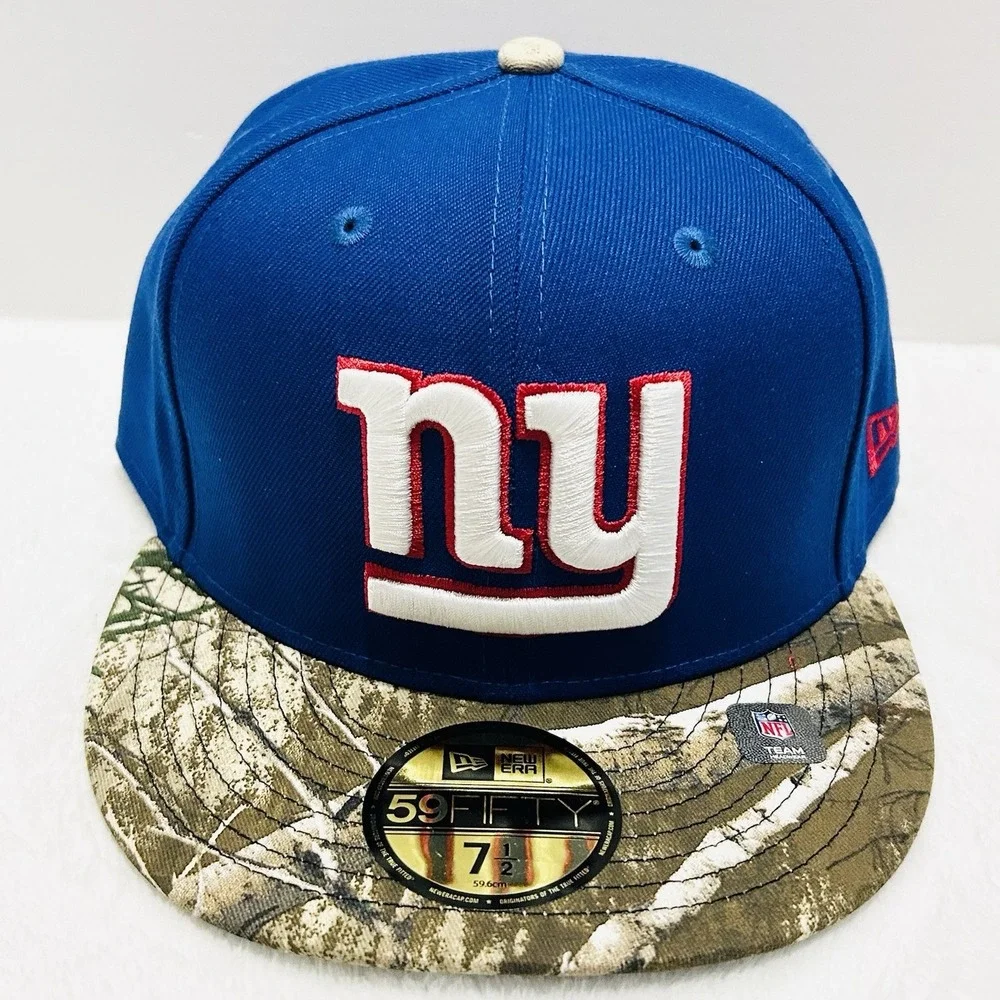 New Era New York Giants 2-Tone Camo 59FIFTY Fitted Hat Cap 7 1/2 Blue NFL‎